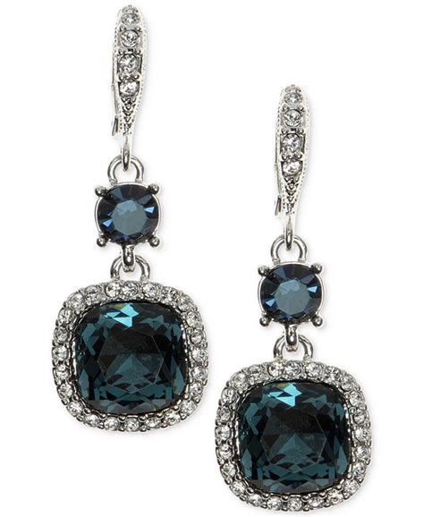 givenchy cushion stone and crystal drop earrings|orig givenchy earrings.